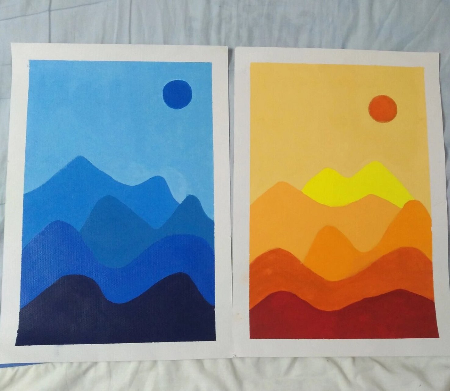 水粉冷暖对比 适合零基础,没有学过画画的宝宝.