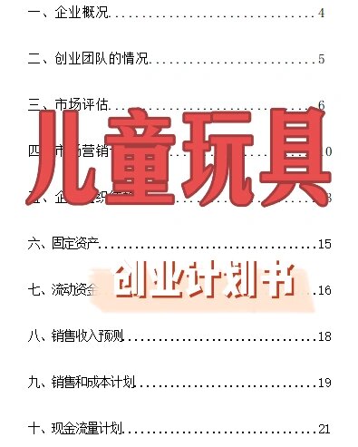 玩具店创业项目计划书(玩具店创业项目计划书怎么写)