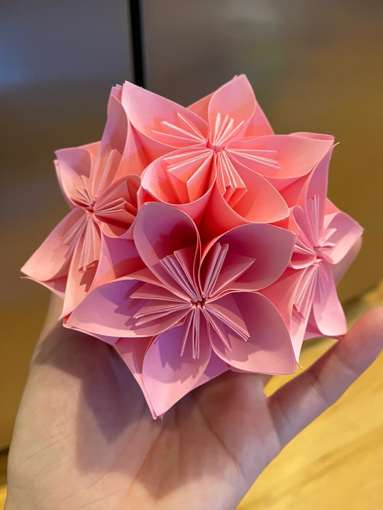 简单的折纸花球,好上手