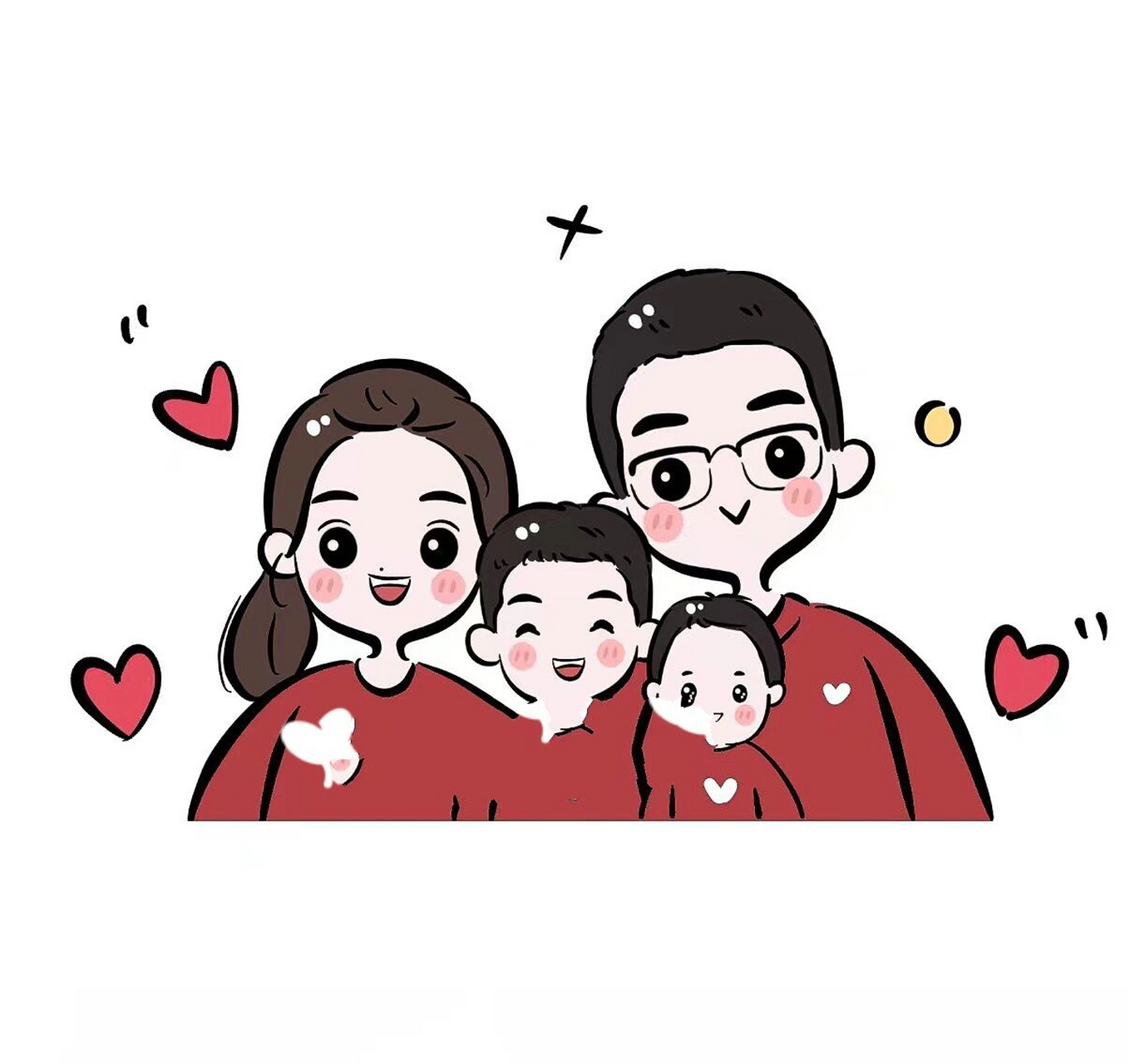 永远爱7815幸福可爱的一家人简笔画手绘头像 93好幸福的一家三