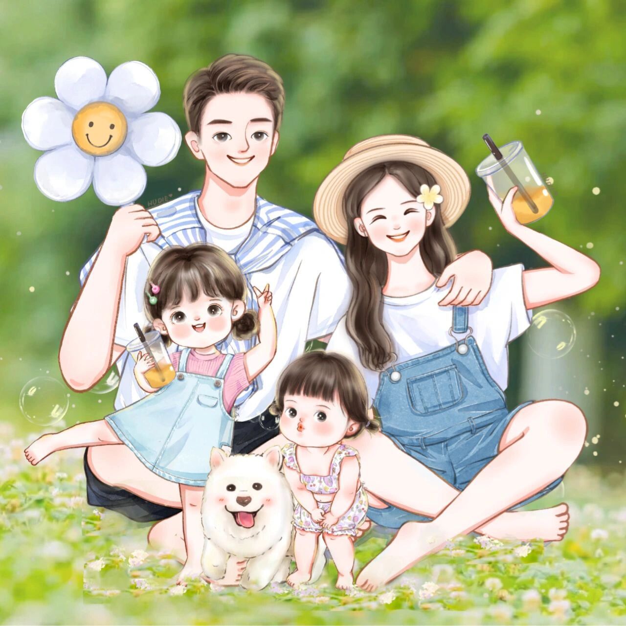 一家四口哦,两个女儿幸福之家73
