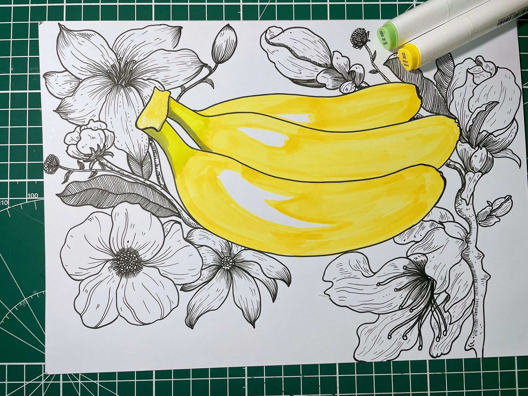 线描香蕉写生(附步骤图