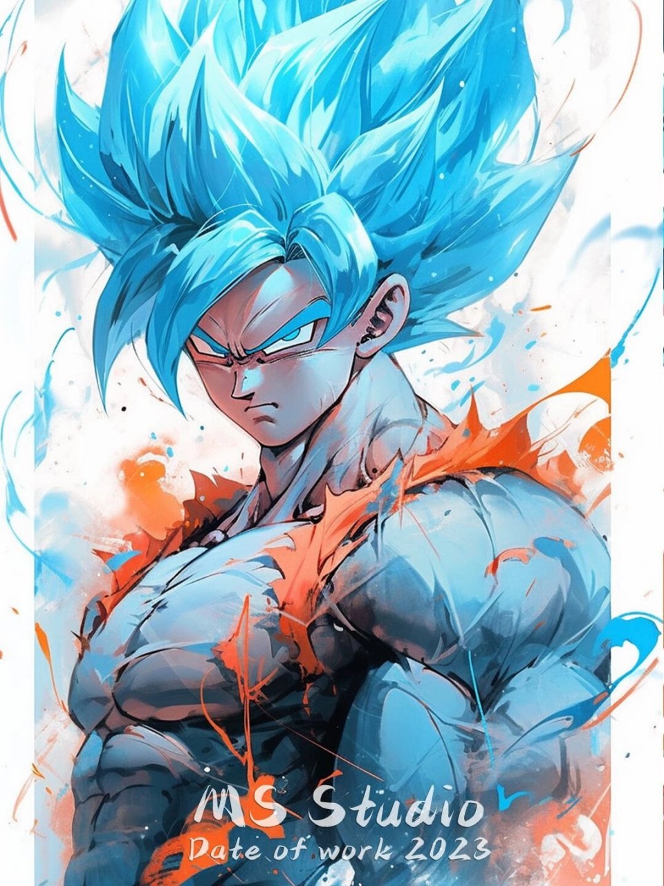 蓝发悟空 卡卡罗特 高清手机壁纸屏保 帅吗 不帅我删了