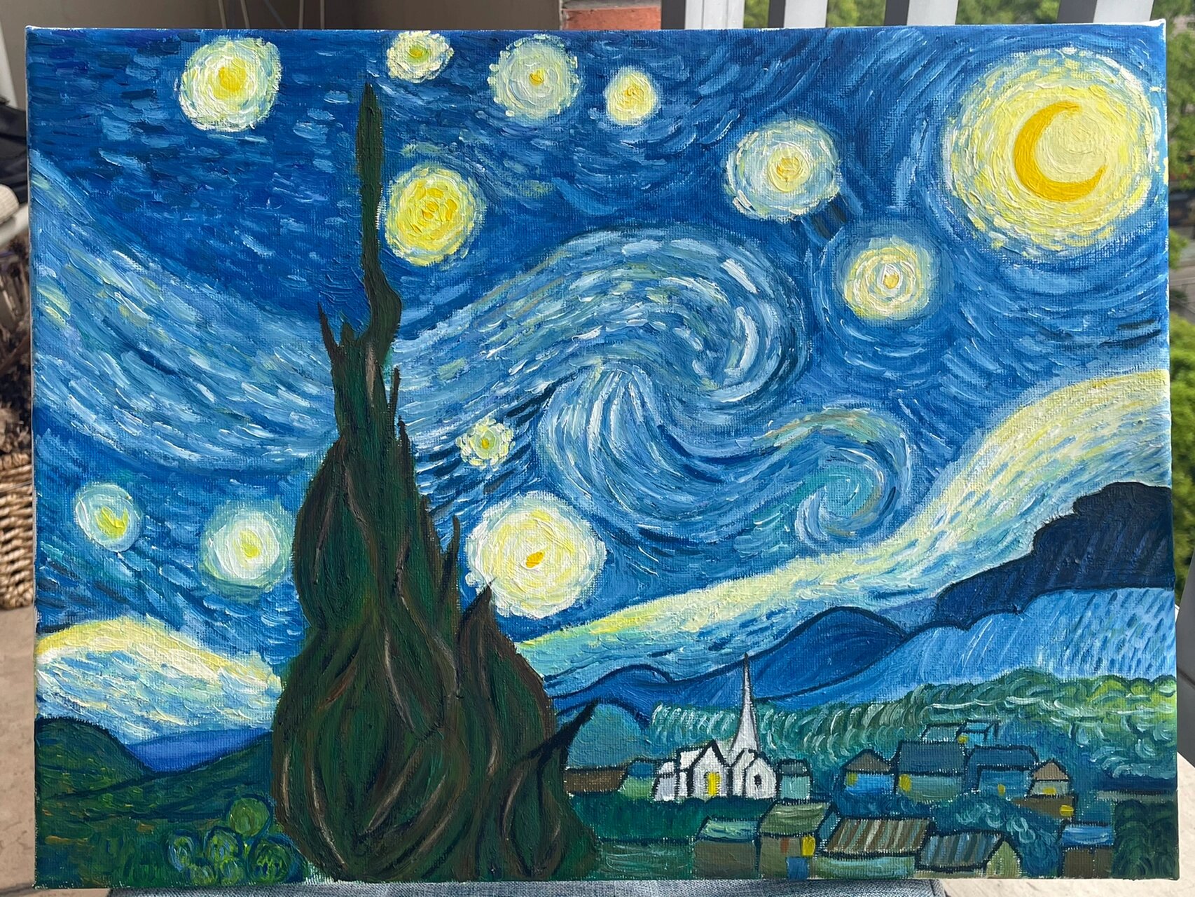 梵高星空油画|含步骤图