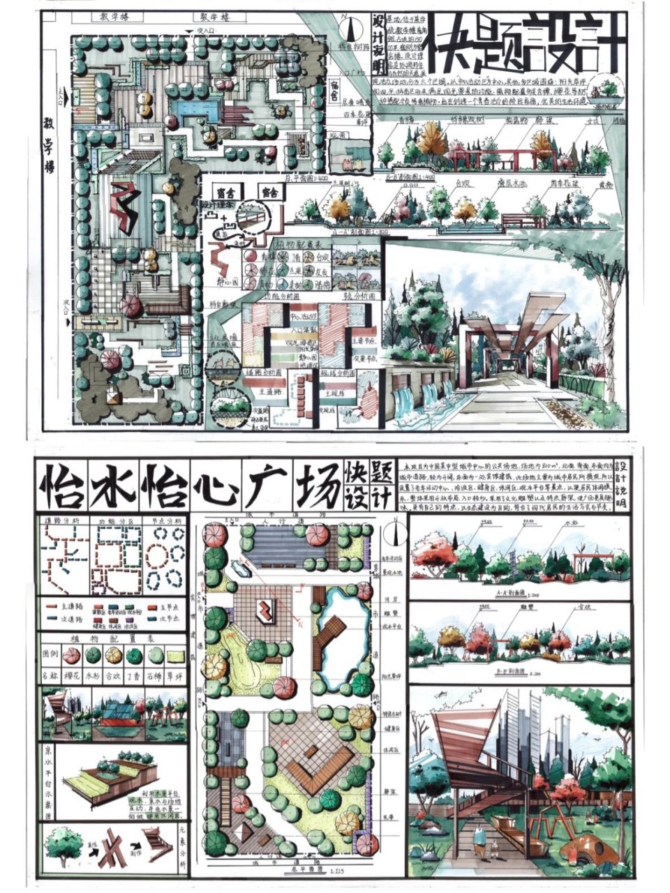 99园林快题作品99城市广场|校园绿地 91广场是为了满足城市社会