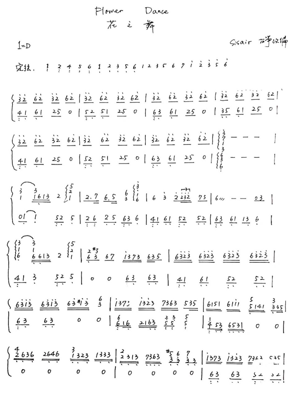《flower dance》古筝曲谱分享94 曲谱来源网络,仅供学习参考,如有
