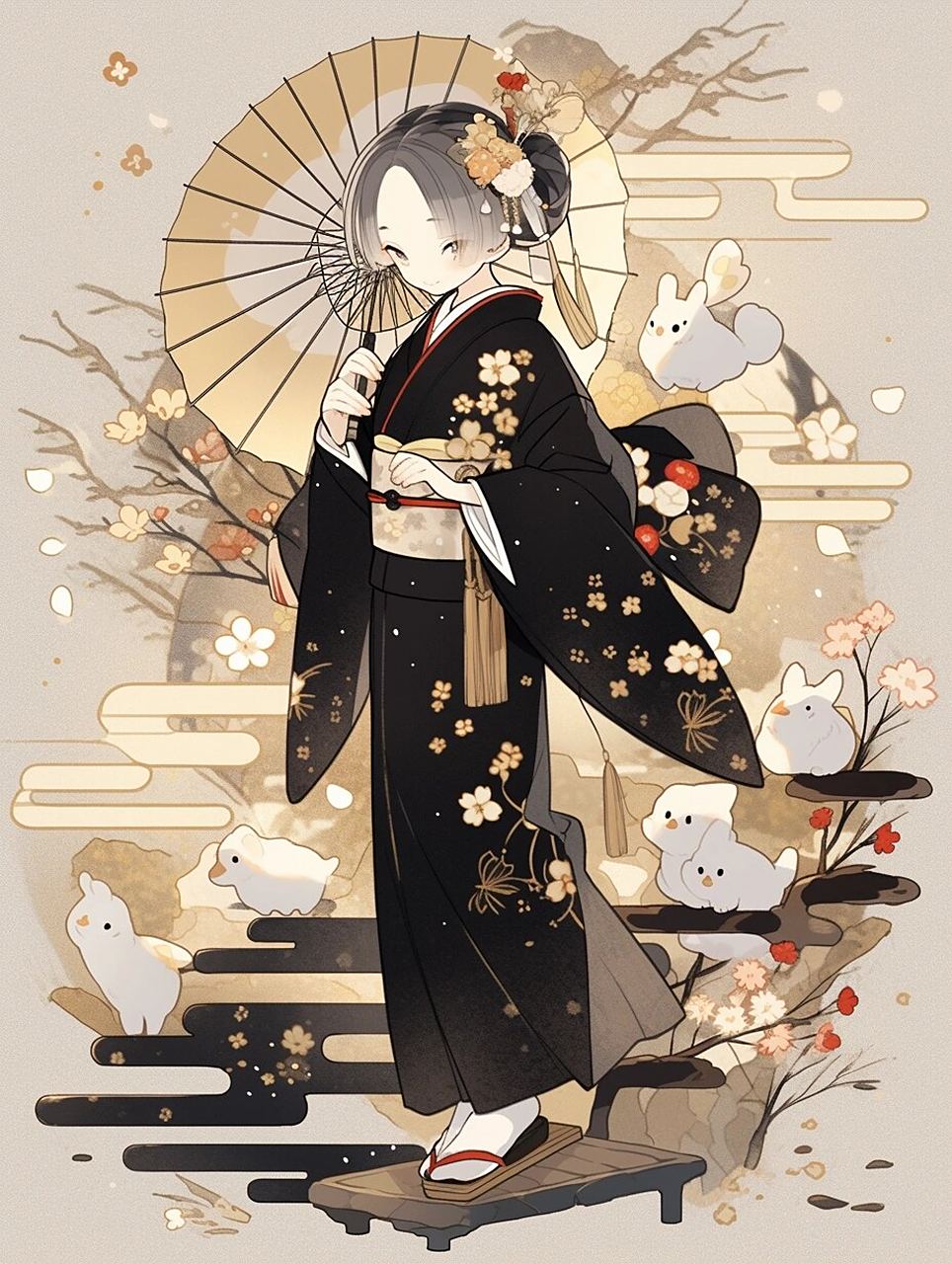 和服艺伎花魁服装 灵感来源《艺伎回忆录》 我不知道我们何时才能再见