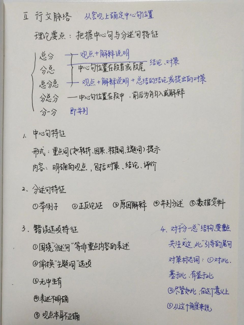 中心理解题之行文脉络 理清行文脉络能帮助我们确定中心句的位置,需要