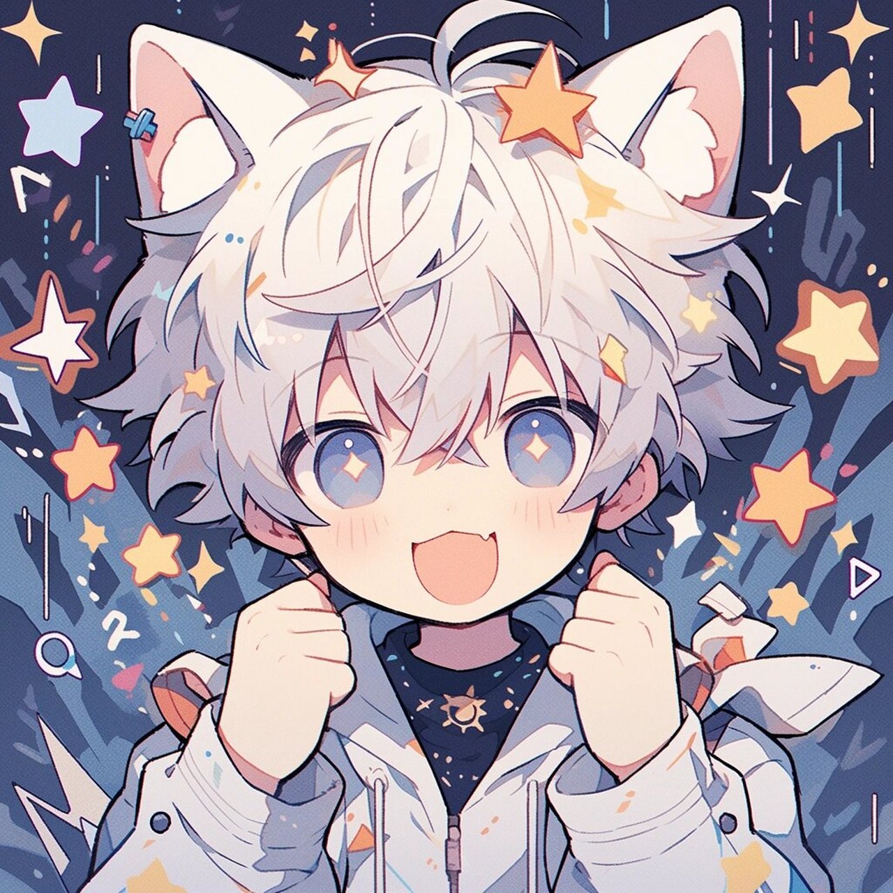 主 图片头像均由midjourney77后期修复完成~ 今天是白色系的可爱男