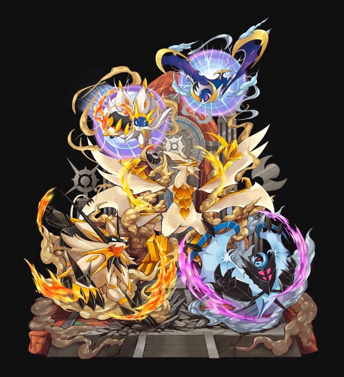 宝可梦日月神兽同框