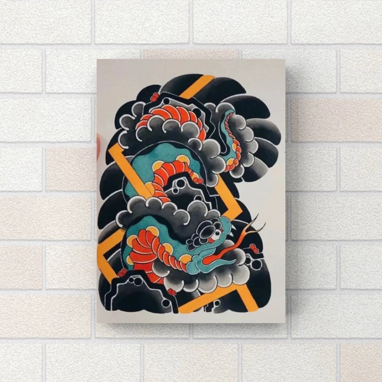 老传统半甲纹身图案手稿