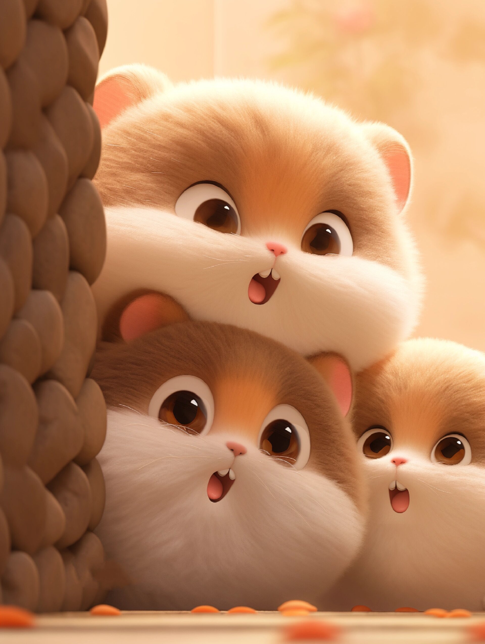 呆萌圆滚滚小仓鼠治愈系插画