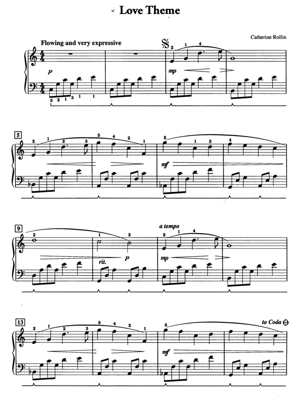 小众治愈钢琴曲《love theme》钢琴谱 作曲家:catherine rollin