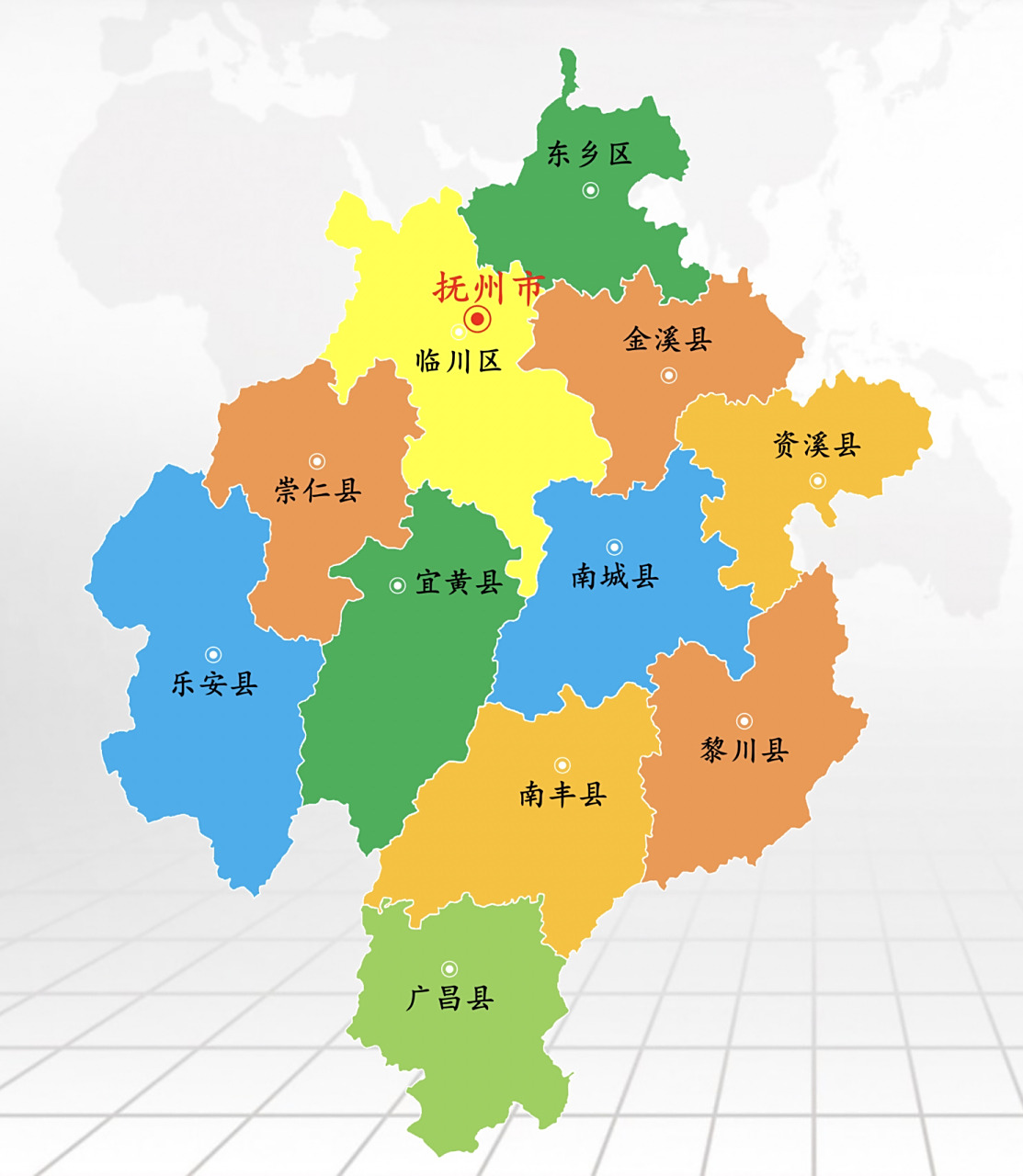 江西f/11·抚州市2/2-更新完 下辖: 2区:临川区,东乡区 1管理区/高新