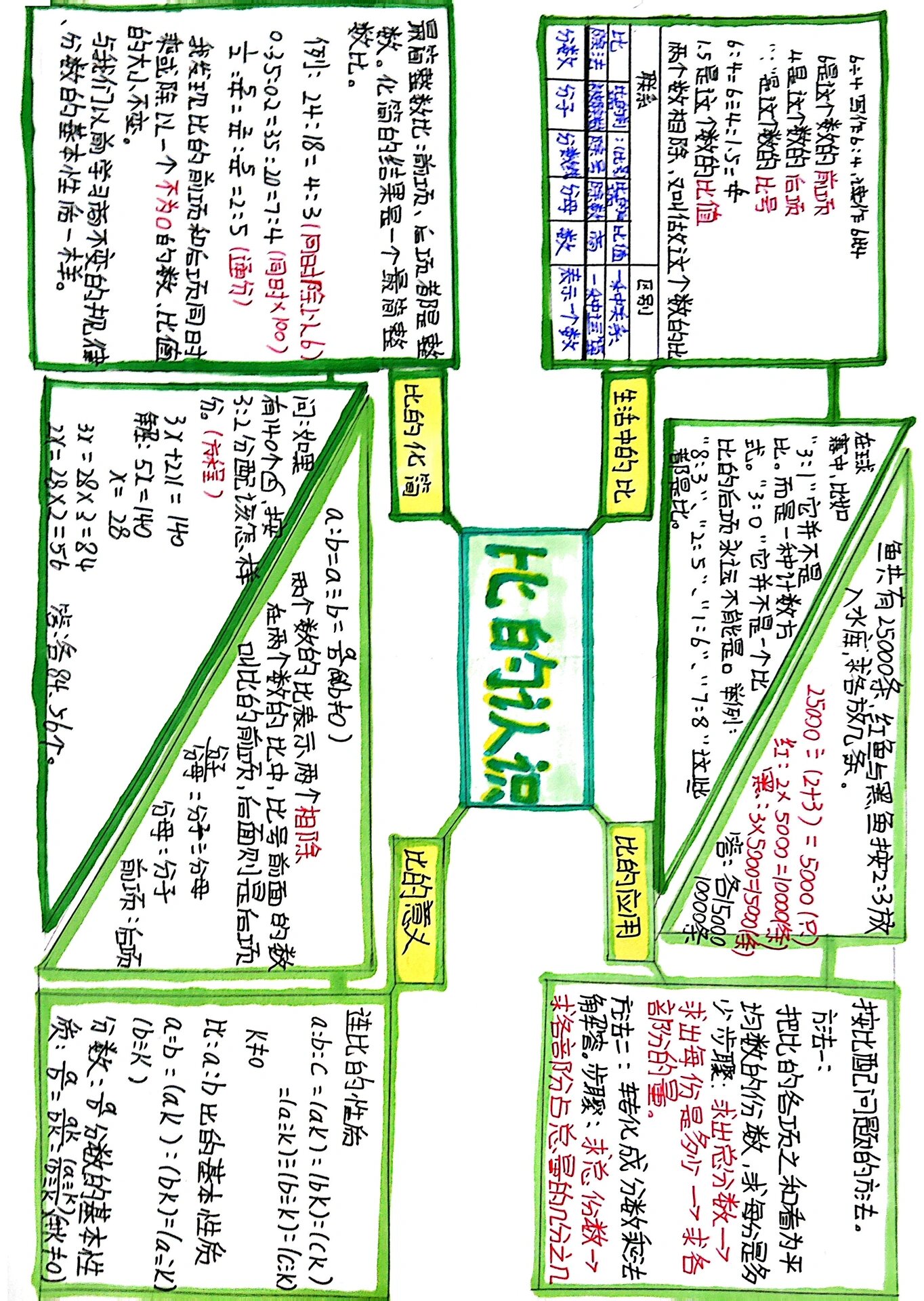 比的认识思维导图简单图片