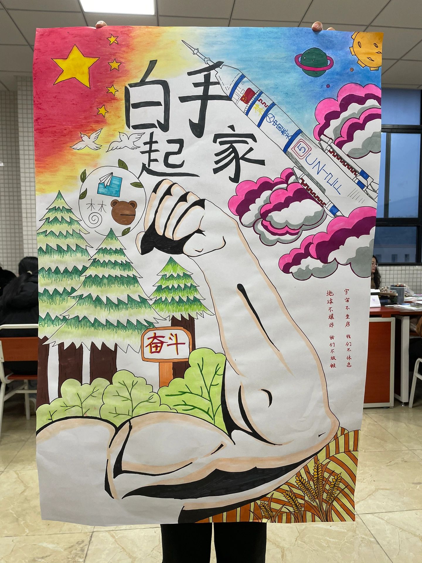 原图在这里 参加学校的syb创业培训,小组绘画的海报(不喜勿喷 我害怕)