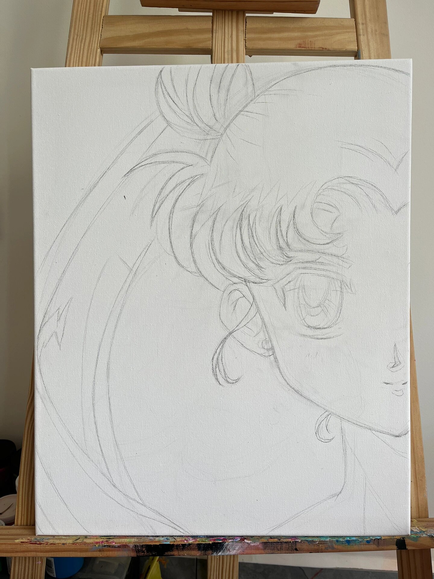 丙烯画|美少女战士93月野兔 附绘画过程图