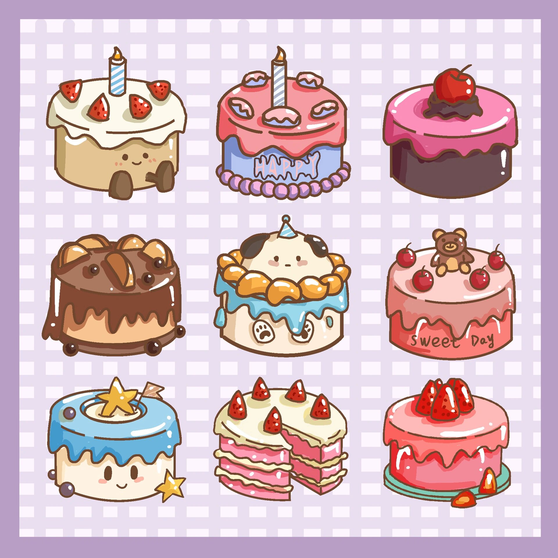 简笔画 | 卡通蛋糕