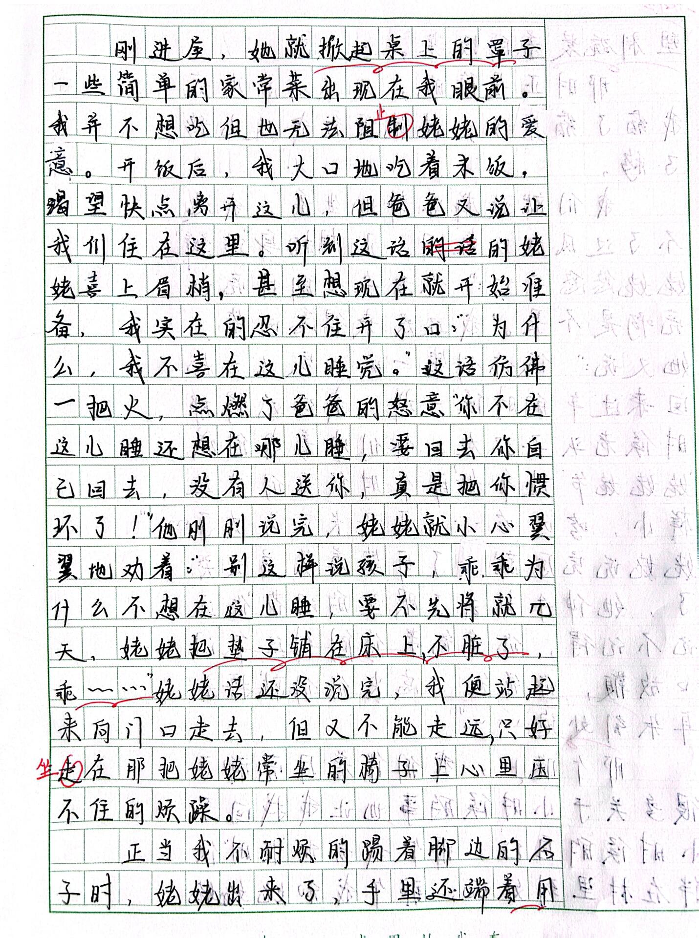 乡情作文600字初中手写图片