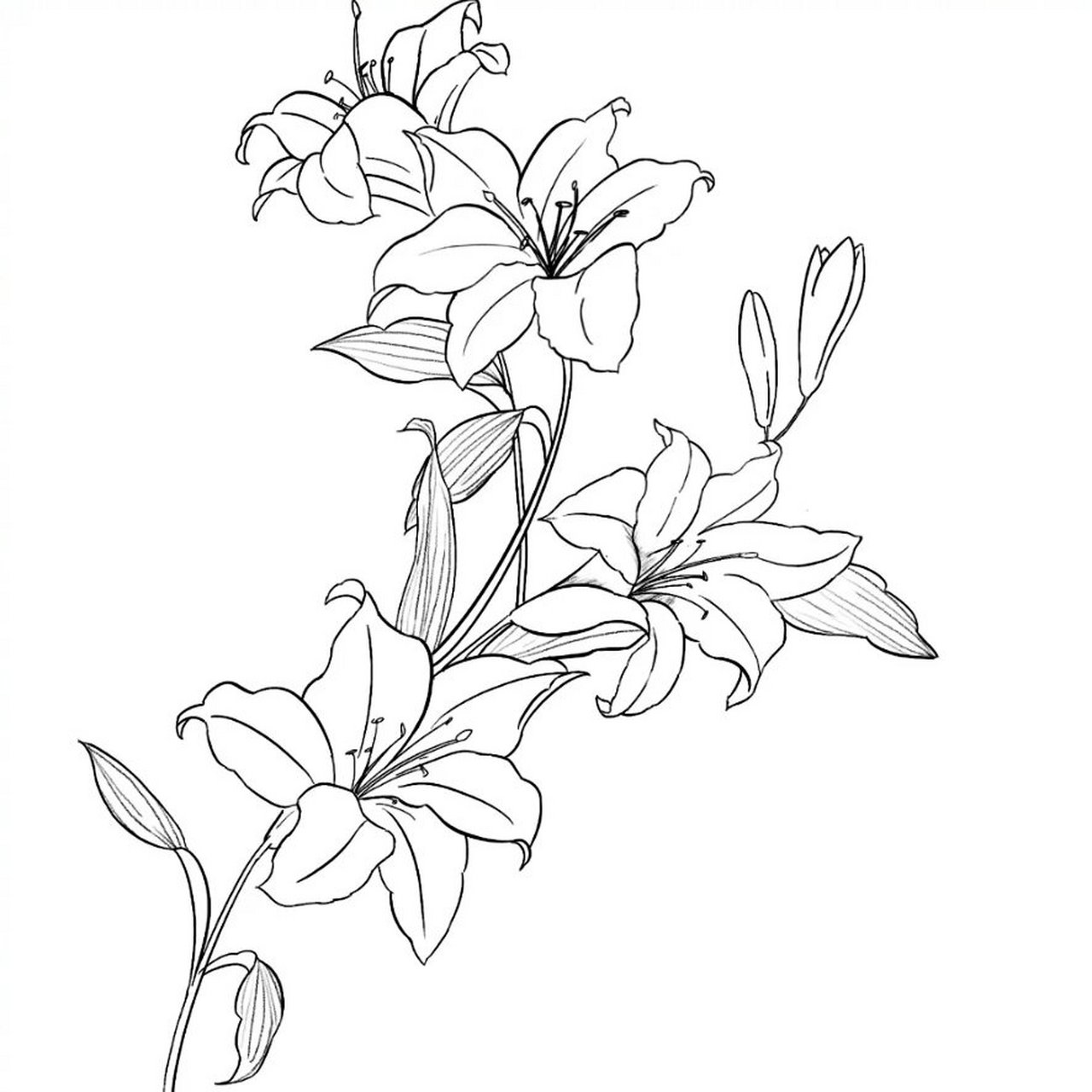 我的第一幅漆画 用蛋壳贴的百合花 临摹:《国风手绘线稿集1000例》 p2