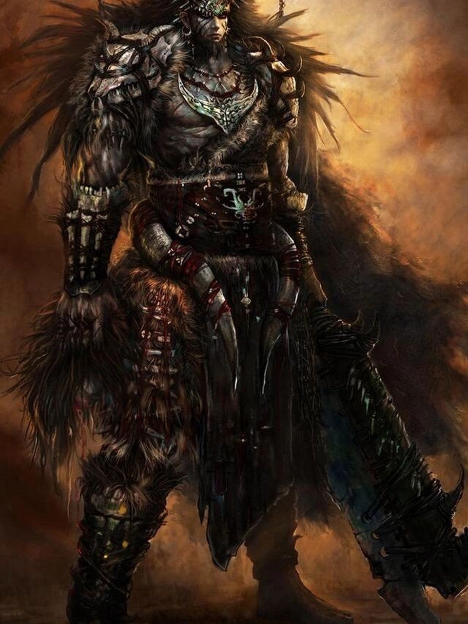 上古十大魔神蚩尤 相传蚩尤面如牛首,背生双翅,是牛图腾和鸟图腾氏族