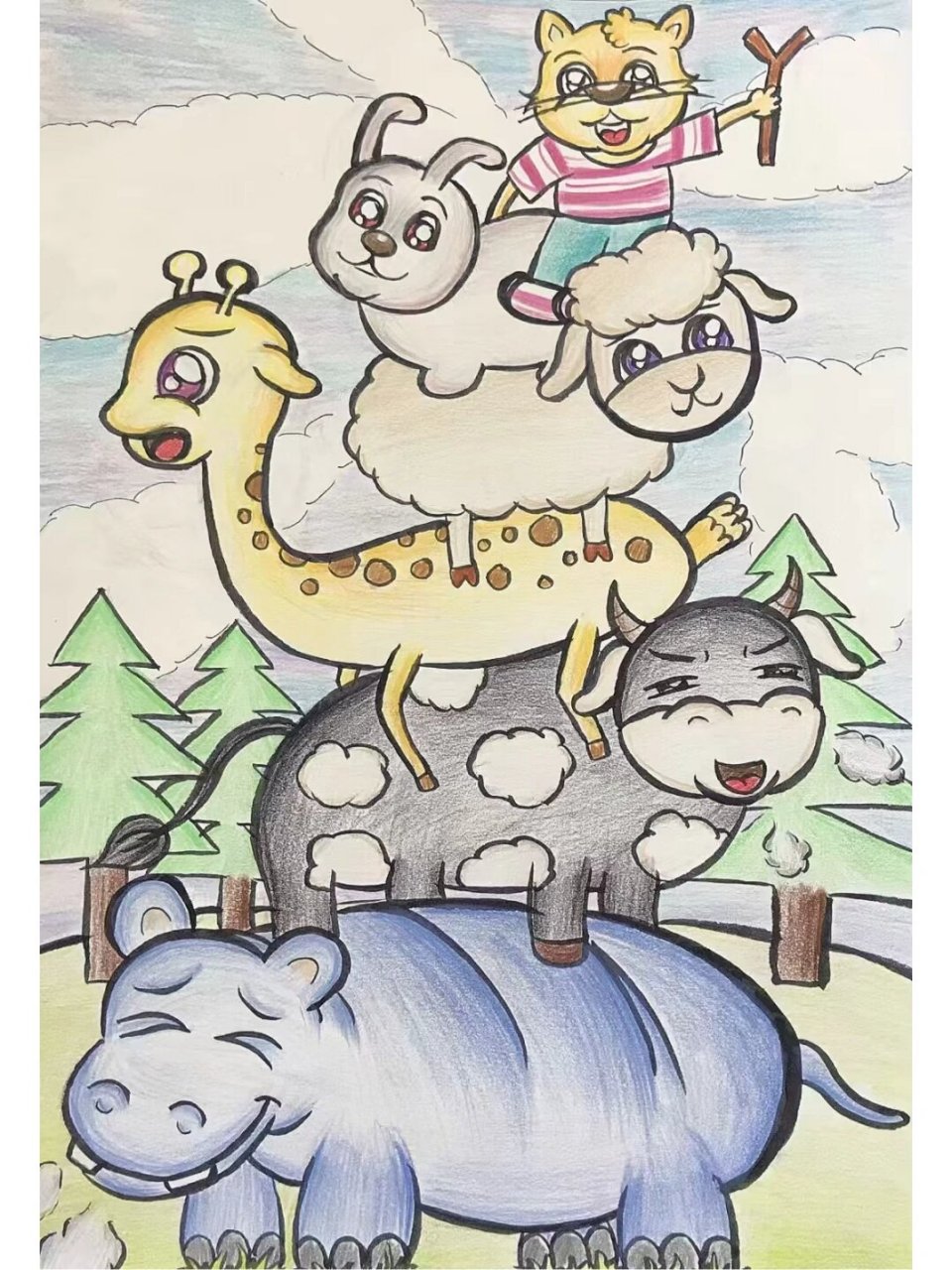 简笔画·野猫的城市 野猫是怎么表示城市的?你会怎么介绍城市呢?