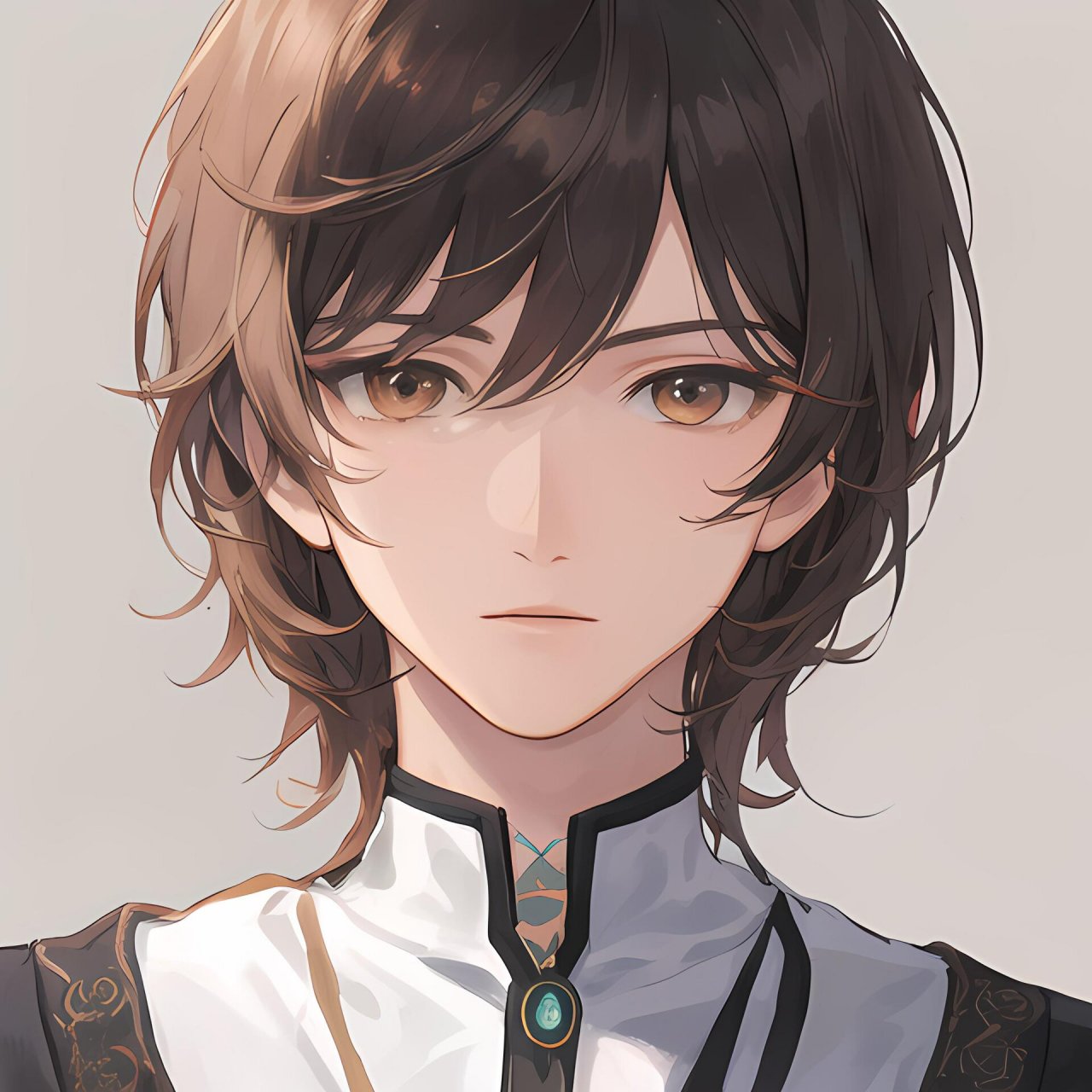 棕发男生头像分享