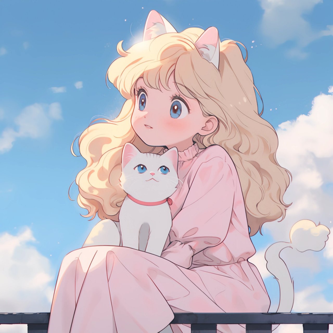 女生头像|抱着猫的女头