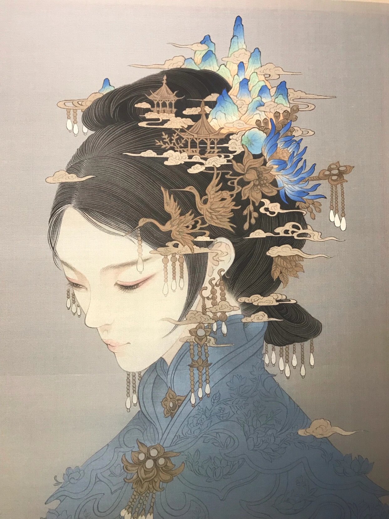 绢本工笔   尝试手工绘制古戈力作品《芥子》 这张图是根据原作者