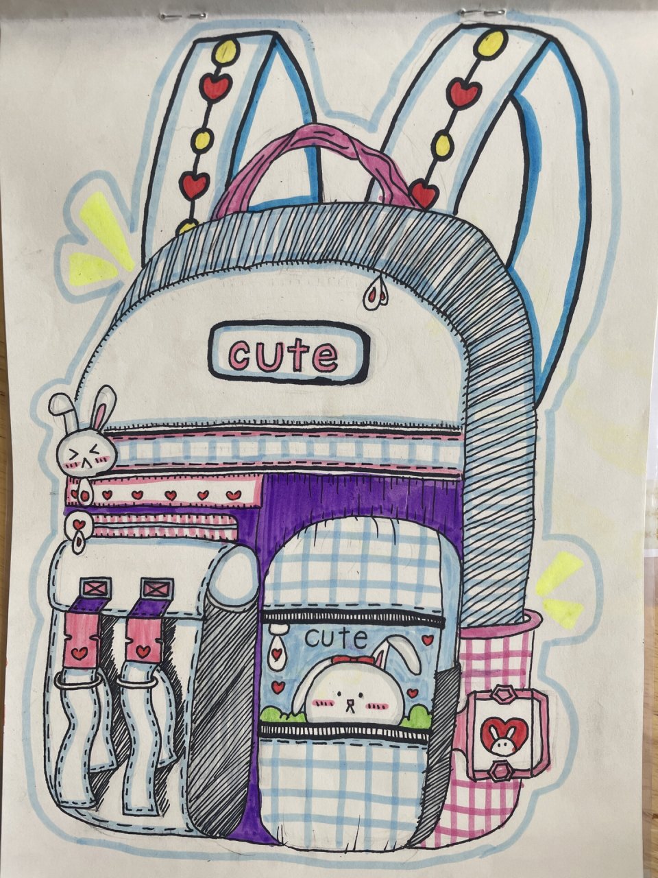 苏教版美术五上《包的世界》学生作品 崽子们画的可可爱爱的书包