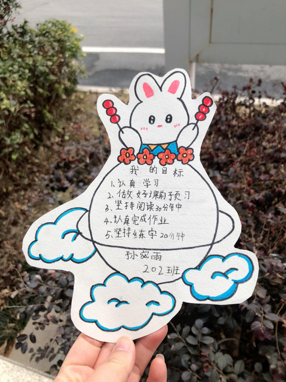 学习目标卡,来自宝的自创 新学期第一份作业,制作学习目标卡 请忽略