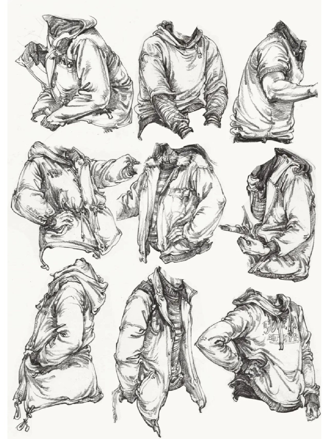速写衣服褶皱法,速收藏
