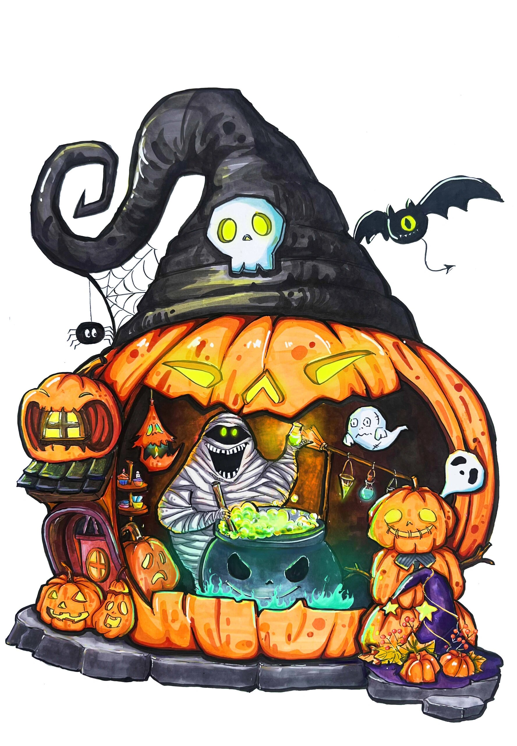 手绘——万圣节主题绘画分享🎨🎃