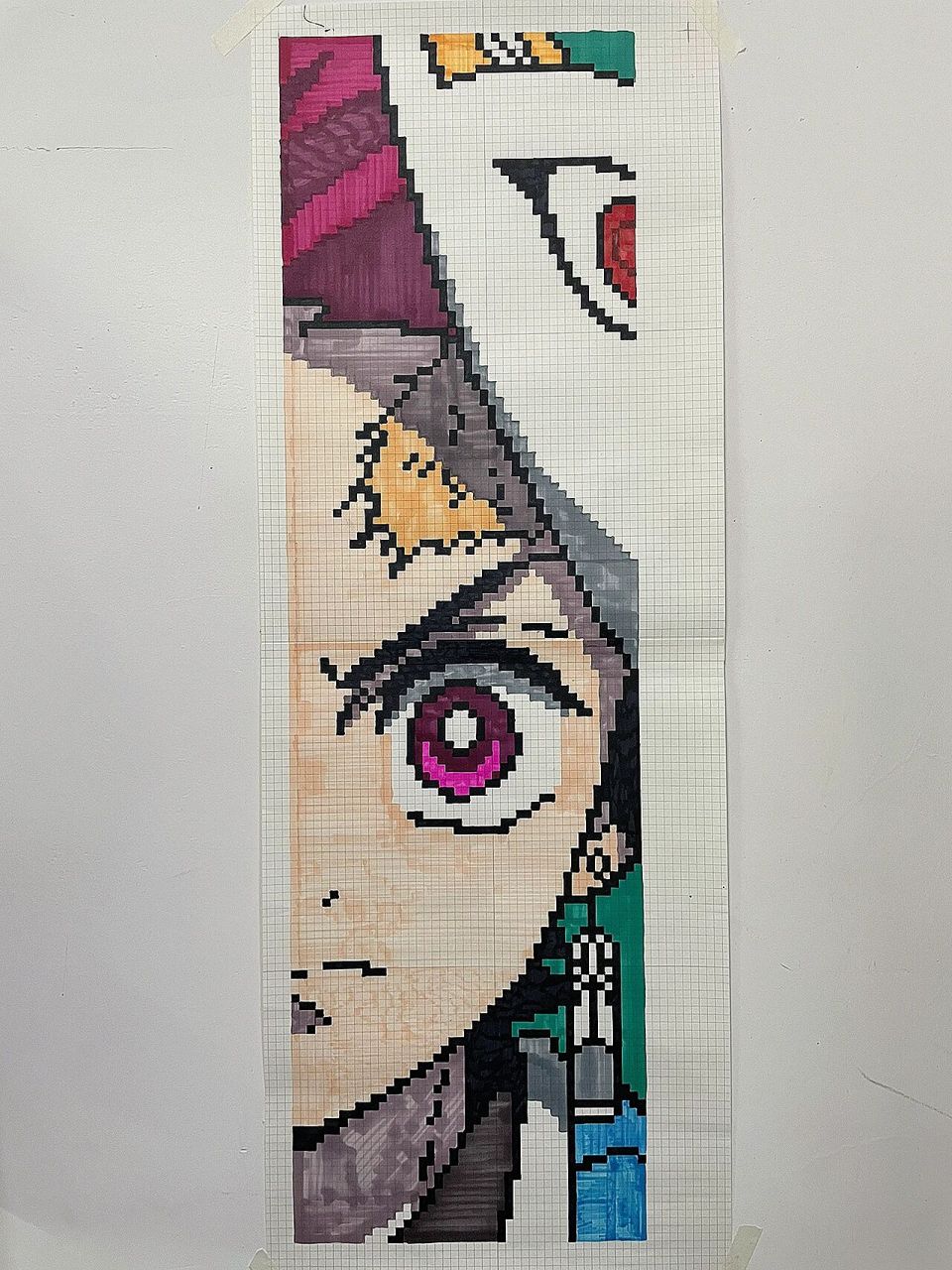 鬼灭之刃像素画 鬼灭之刃手绘像素画 非原创