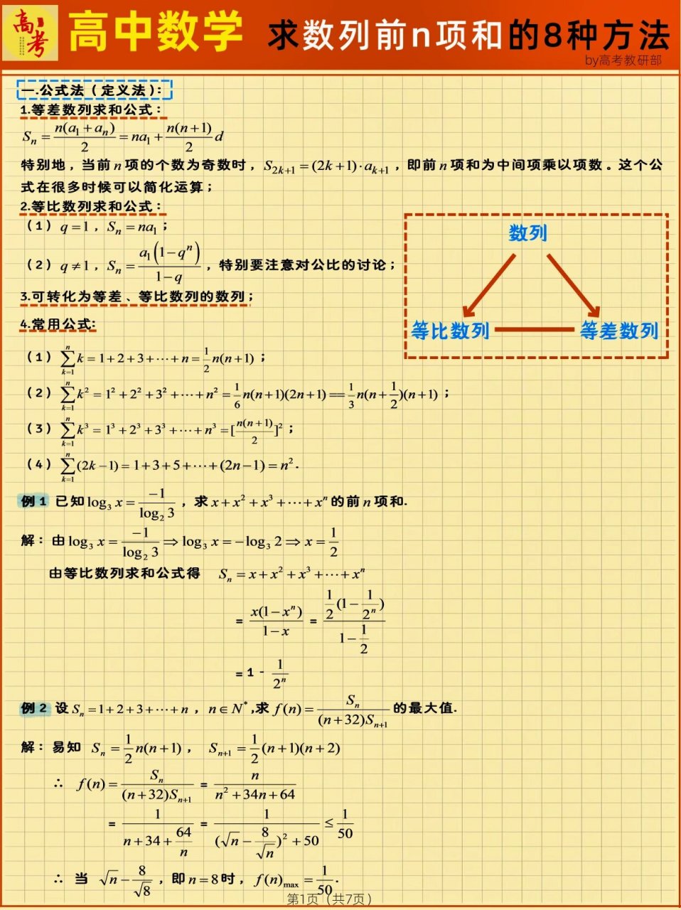 前n项和公式图片