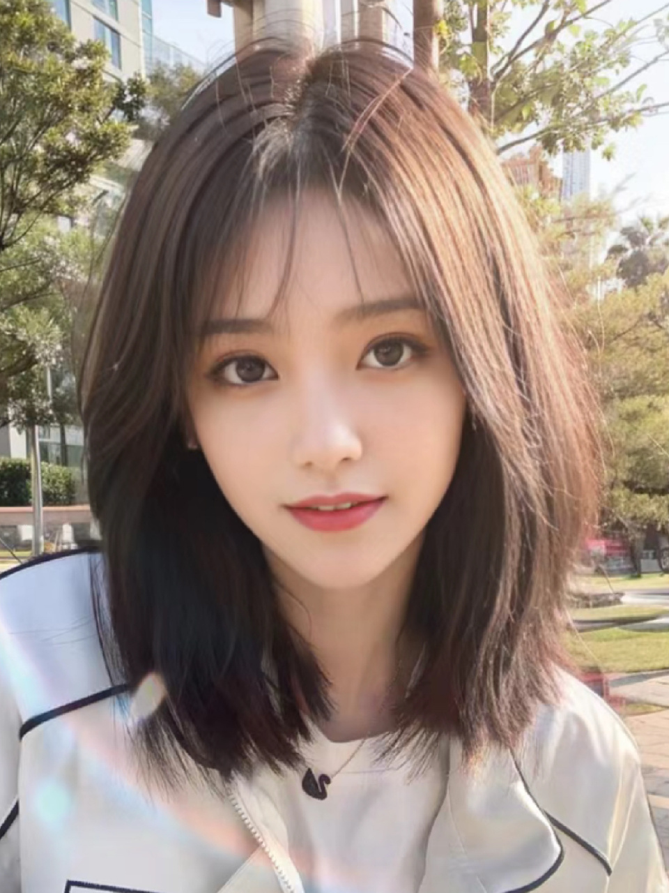 73蓬松显瘦中发发型想蓬松免打理显瘦的女生可以