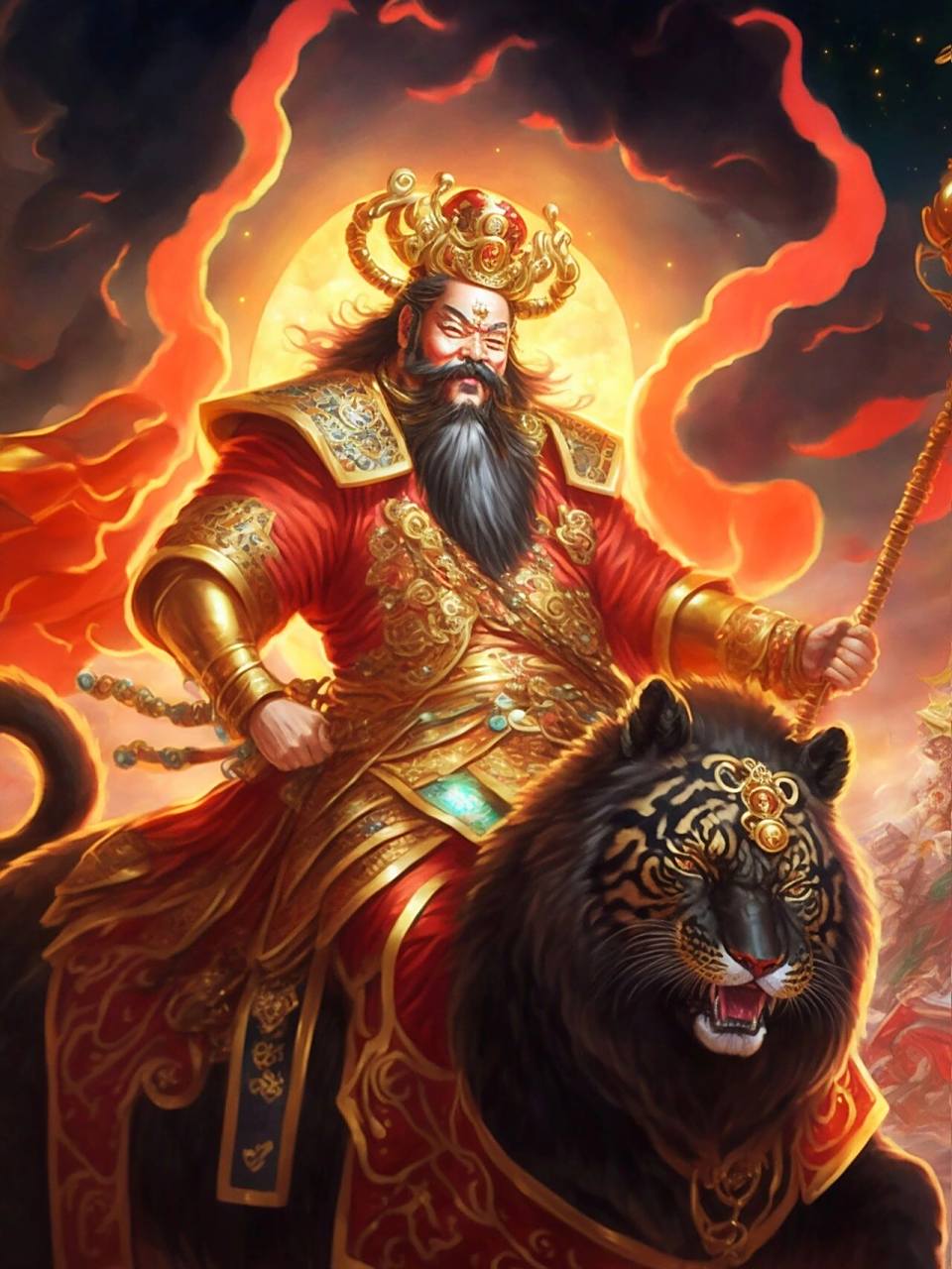 第一正财神赵公明  	 赵公明,又称赵玄坛,赵元帅,赵公元帅,是道教及