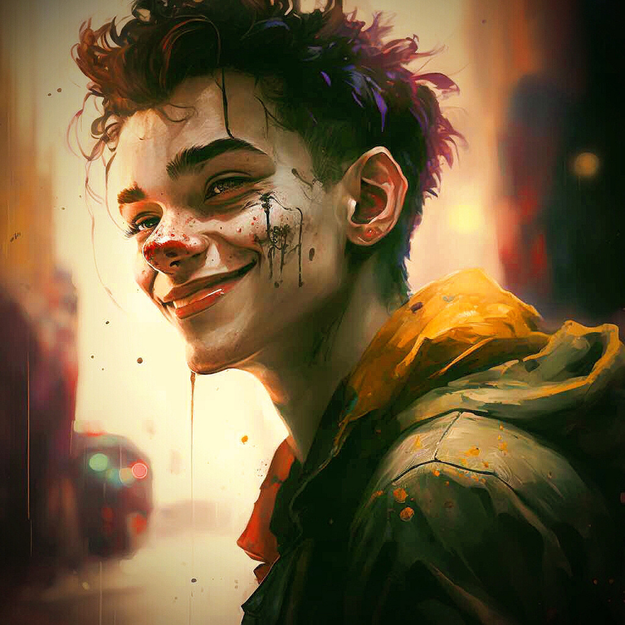 励志又阳光的帅气小丑头像来了 这笑容仿佛能治愈一切,拿图后台滴滴