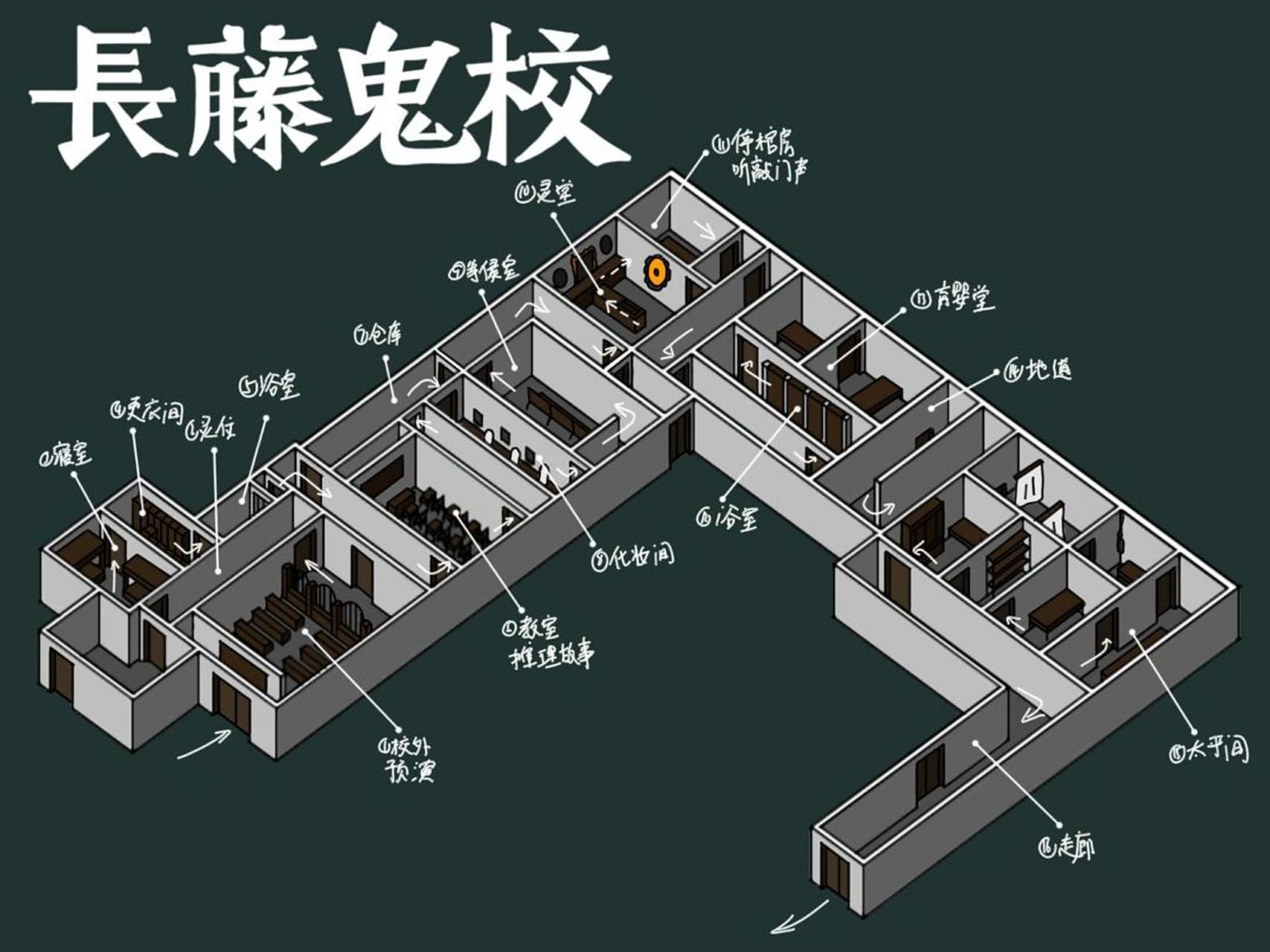 9 长藤鬼校(崇文门店) 日式 巨型 有npc 无换装 鬼屋 30min 250㎡ 31