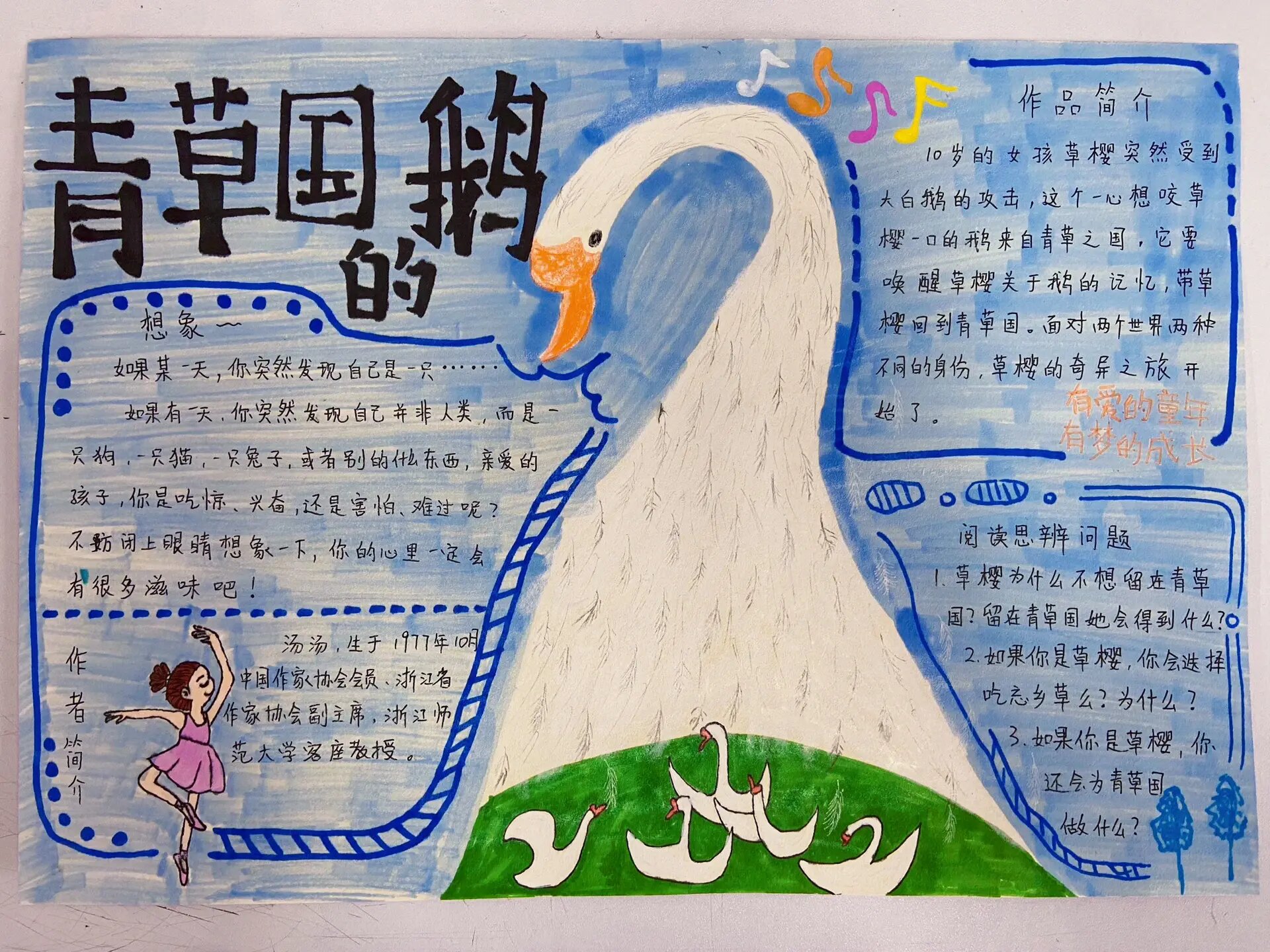 青草国的鹅🦢手抄报