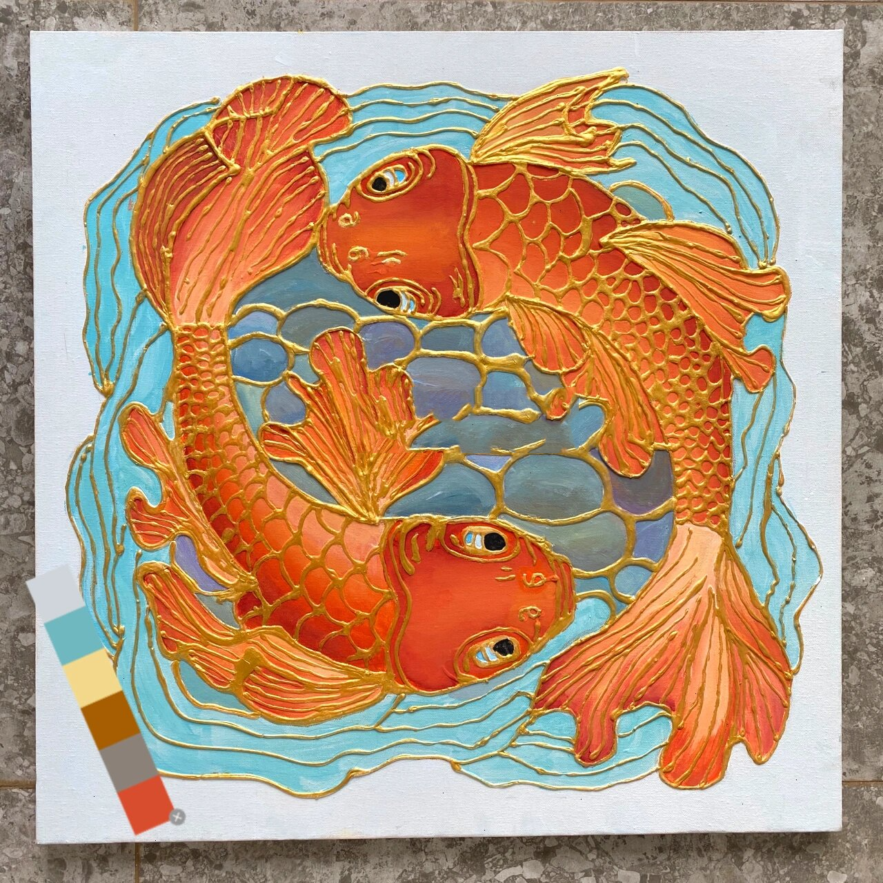 立德粉装饰画『年年有鱼』(附步骤图)