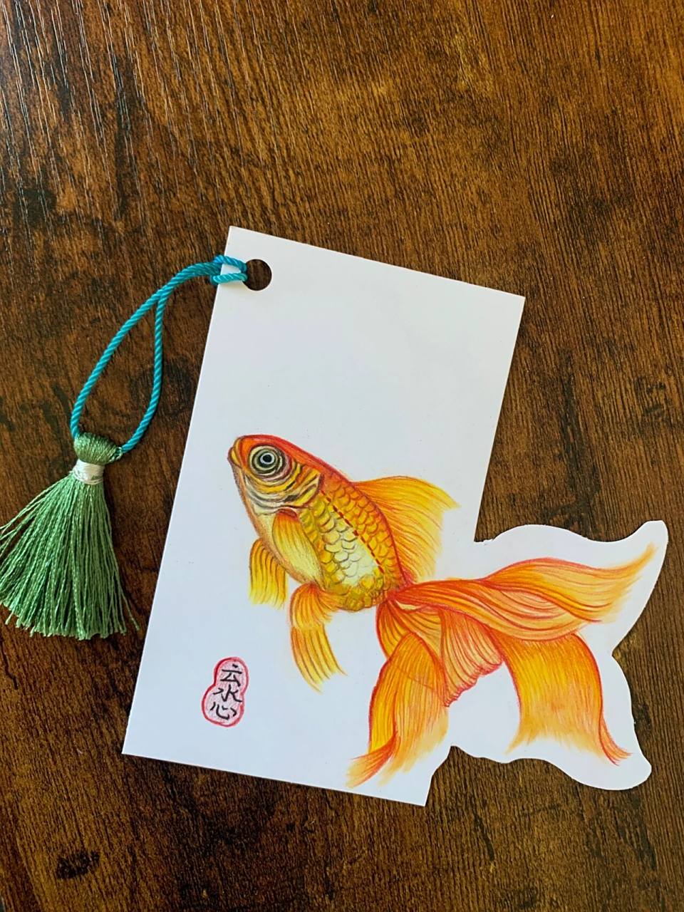 彩铅手绘～自制书签92#一天到晚游泳的鱼～     这是被我扔掉的那条