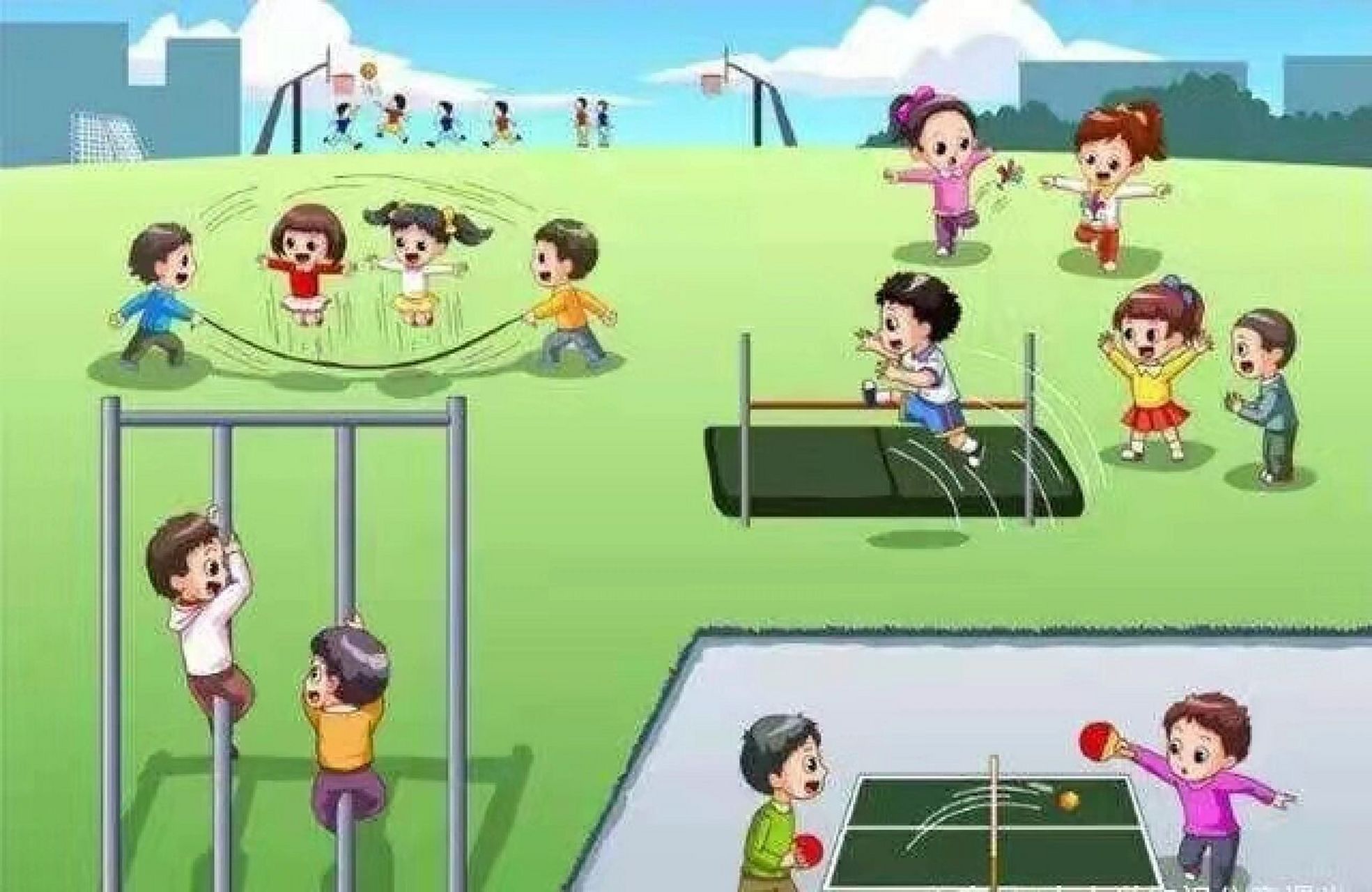 96一年级看图写话《我们最喜欢的体育课 下午我们有一节体育课,老师