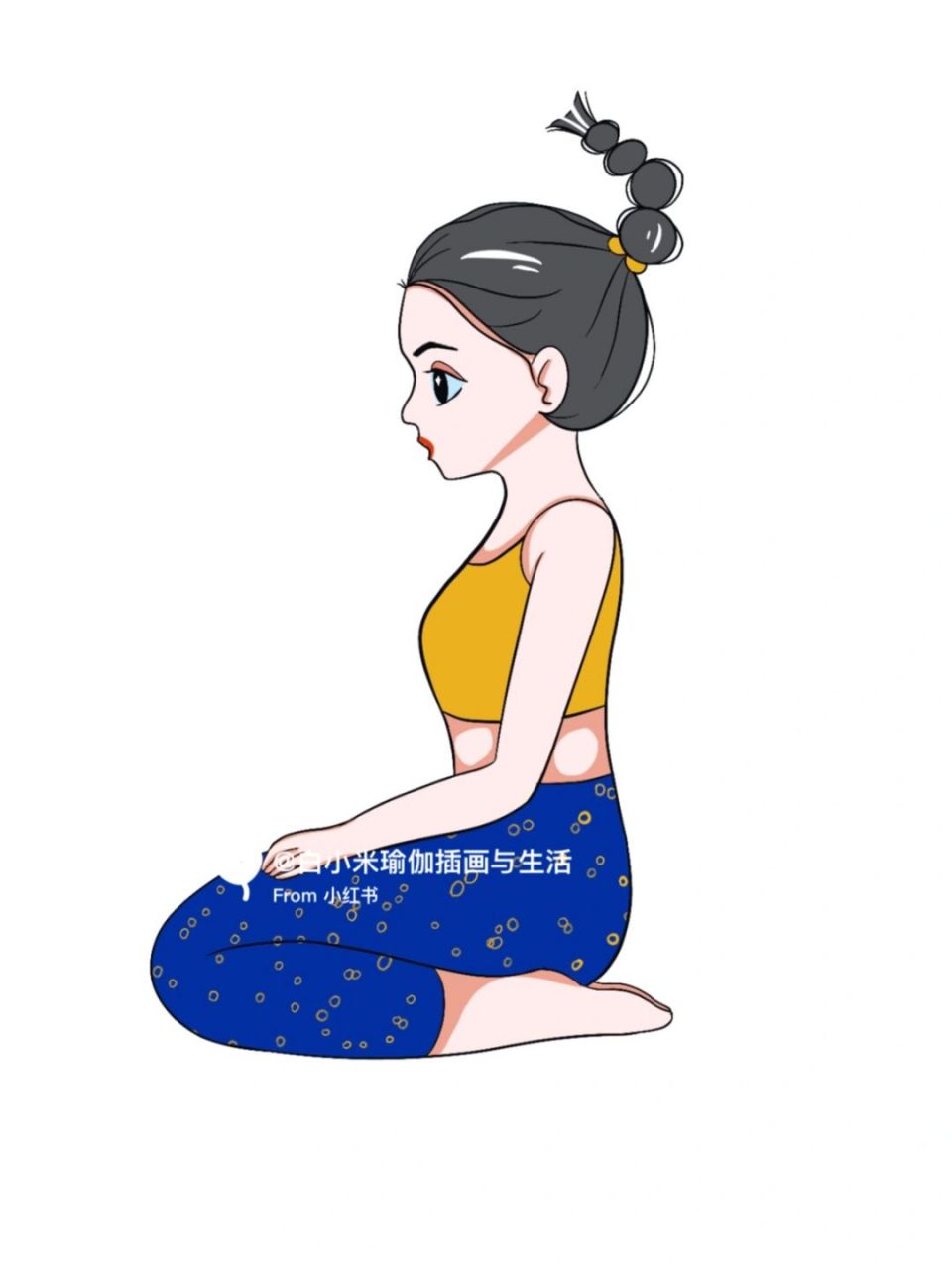 97保姆级笔记瑜伽插画|瑜伽体式笔记—金刚坐 #瑜伽# #白小米瑜伽