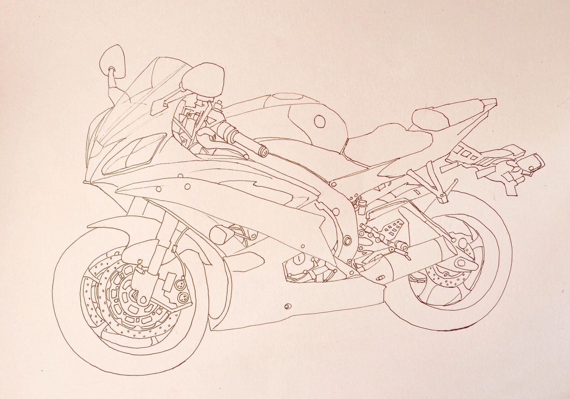 摩托车写生线描 摩托车写生线描步骤: 1,图片准备 先找一些高清的摩托