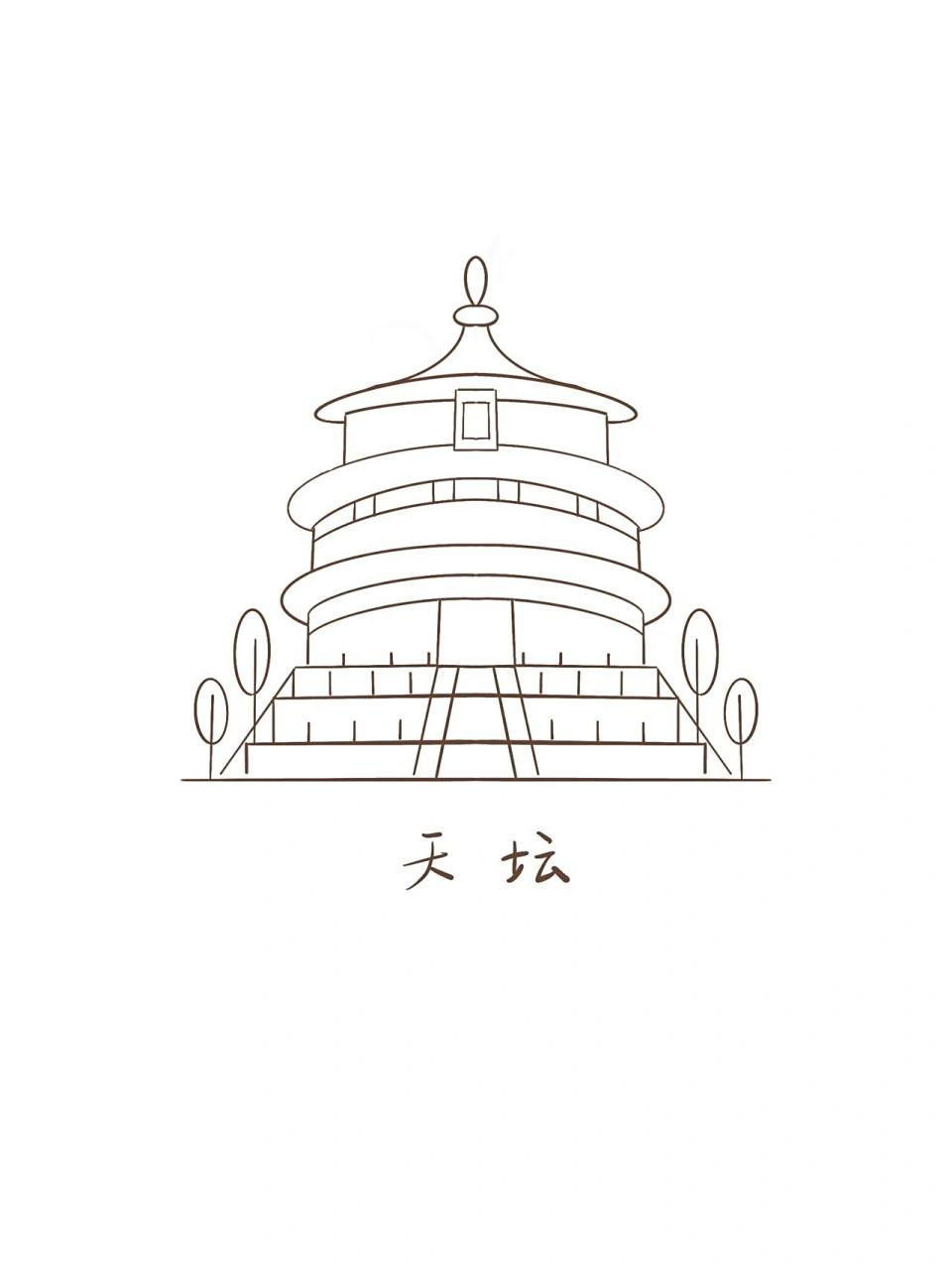 简笔画教程3|中国著名建筑简笔画 中国著名建筑简笔画,北京天安门