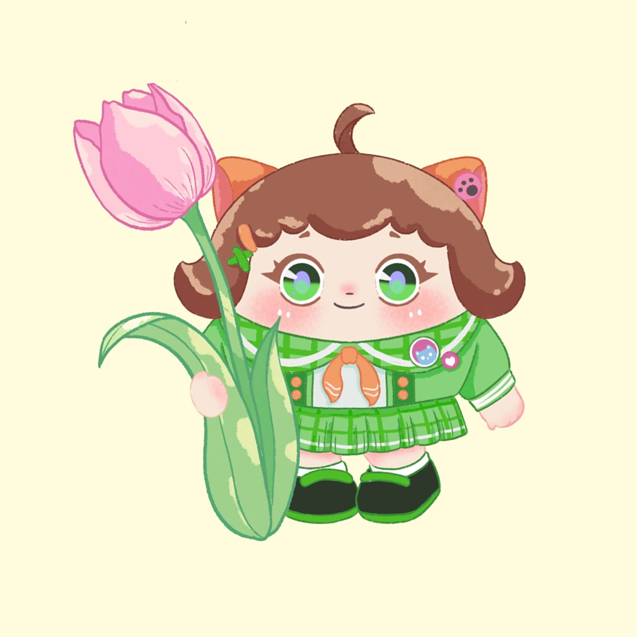 蛋仔派对淘气丸子三色头像 蛋黄酱们要求的三色jk妹妹来啦,昨晚太晚