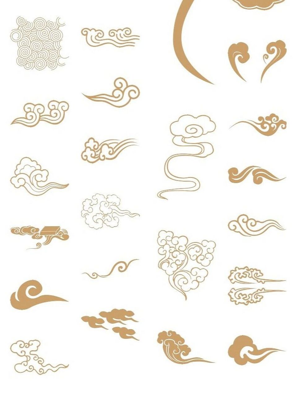 古风素材 传统纹样 云形纹饰 云纹素材 中国古风 祥云图案 花纹底纹