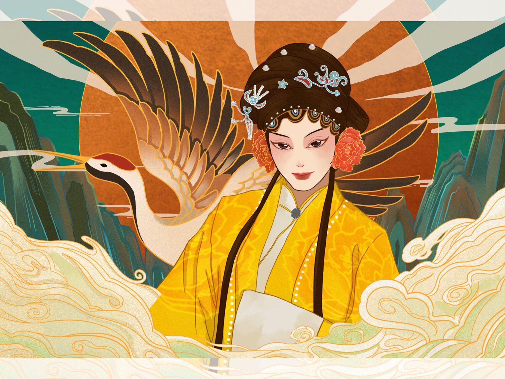 国粹京剧人物插画分享 97今天分享一组国粹京剧人物插画 07画面