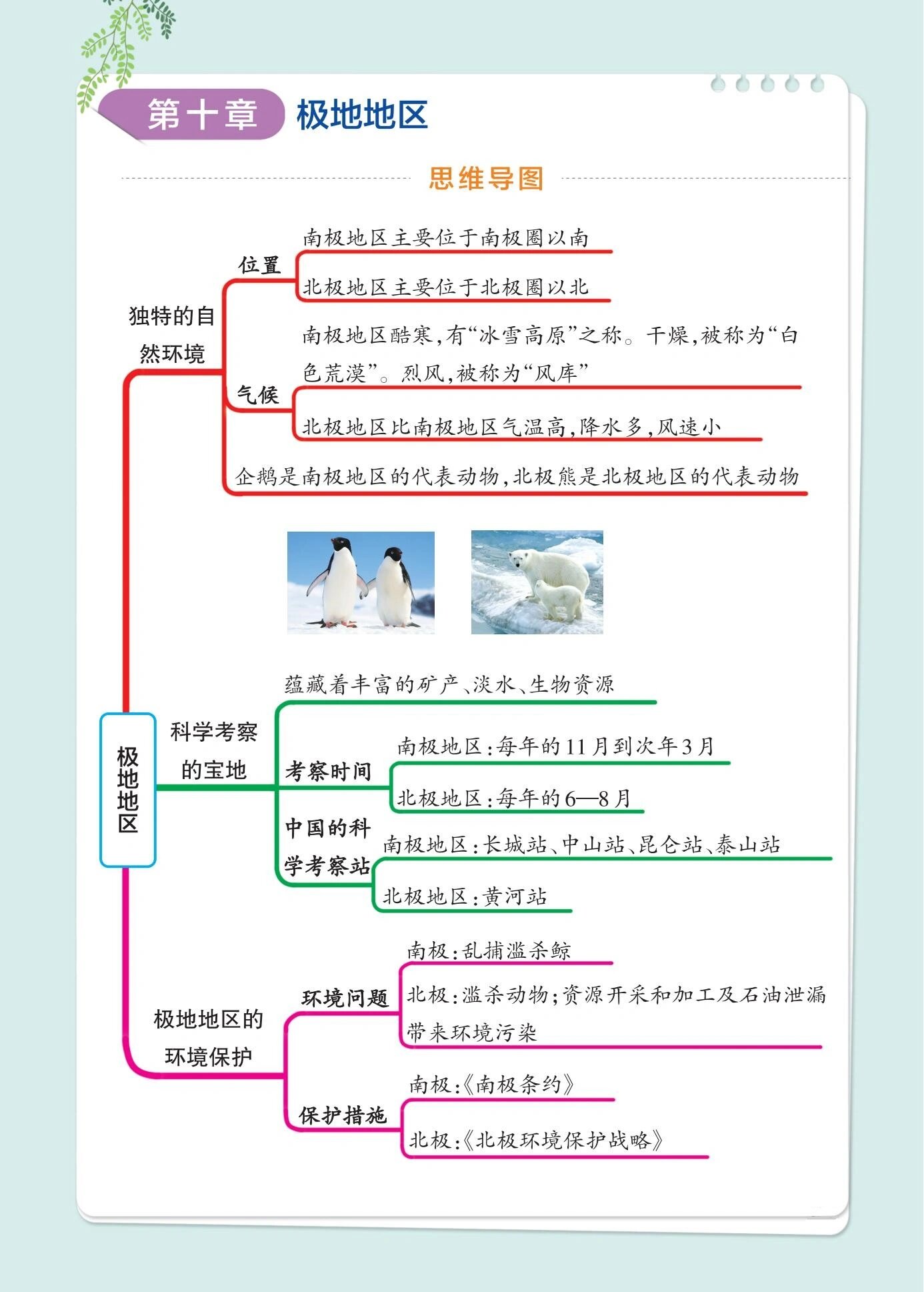 七年级下册地理思维导图(人教版)